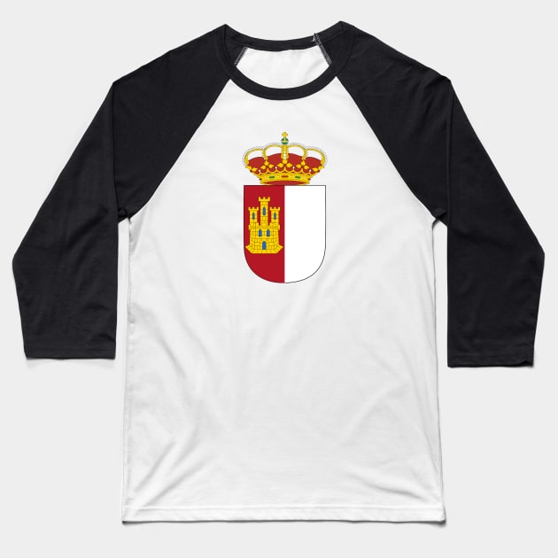 Coat of arms of Castilla–La Mancha Baseball T-Shirt by Wickedcartoons